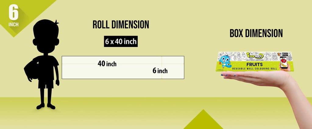 Fruits Reusable Wall Colouring Roll (6 Inch)- AR Interactive Learning