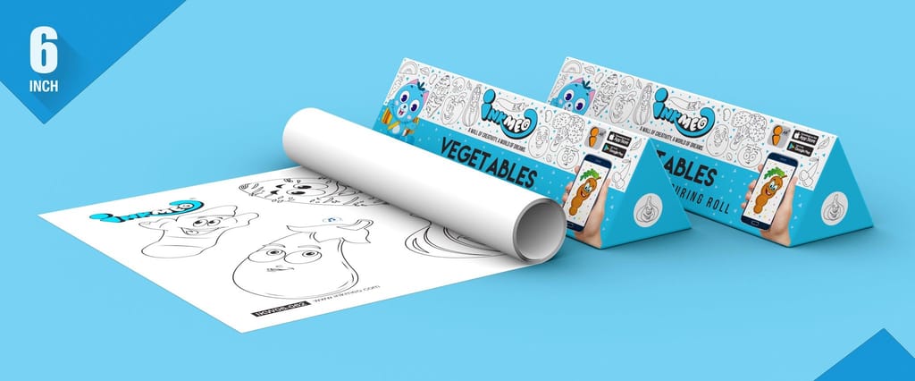 Vegetables Reusable Wall Colouring Roll (6 Inch)-Interactive AR Learning