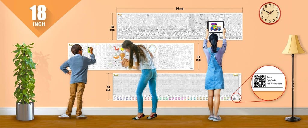 Activity Pack Reusable Wall Colouring Roll-AR-Enabled Education