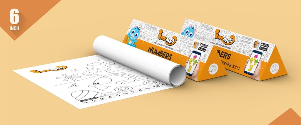 Numbers Reusable Wall Colouring Roll(6 Inch)-Enhanced Learning with AR