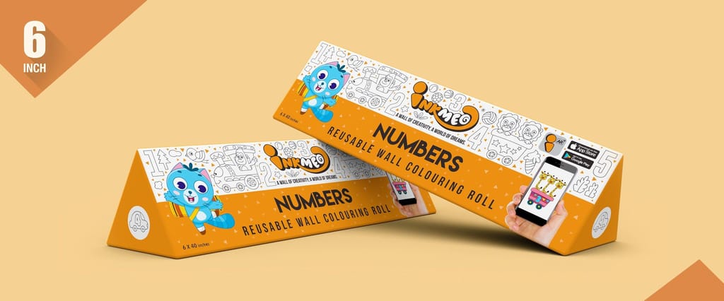 Numbers Reusable Wall Colouring Roll(6 Inch)-Enhanced Learning with AR