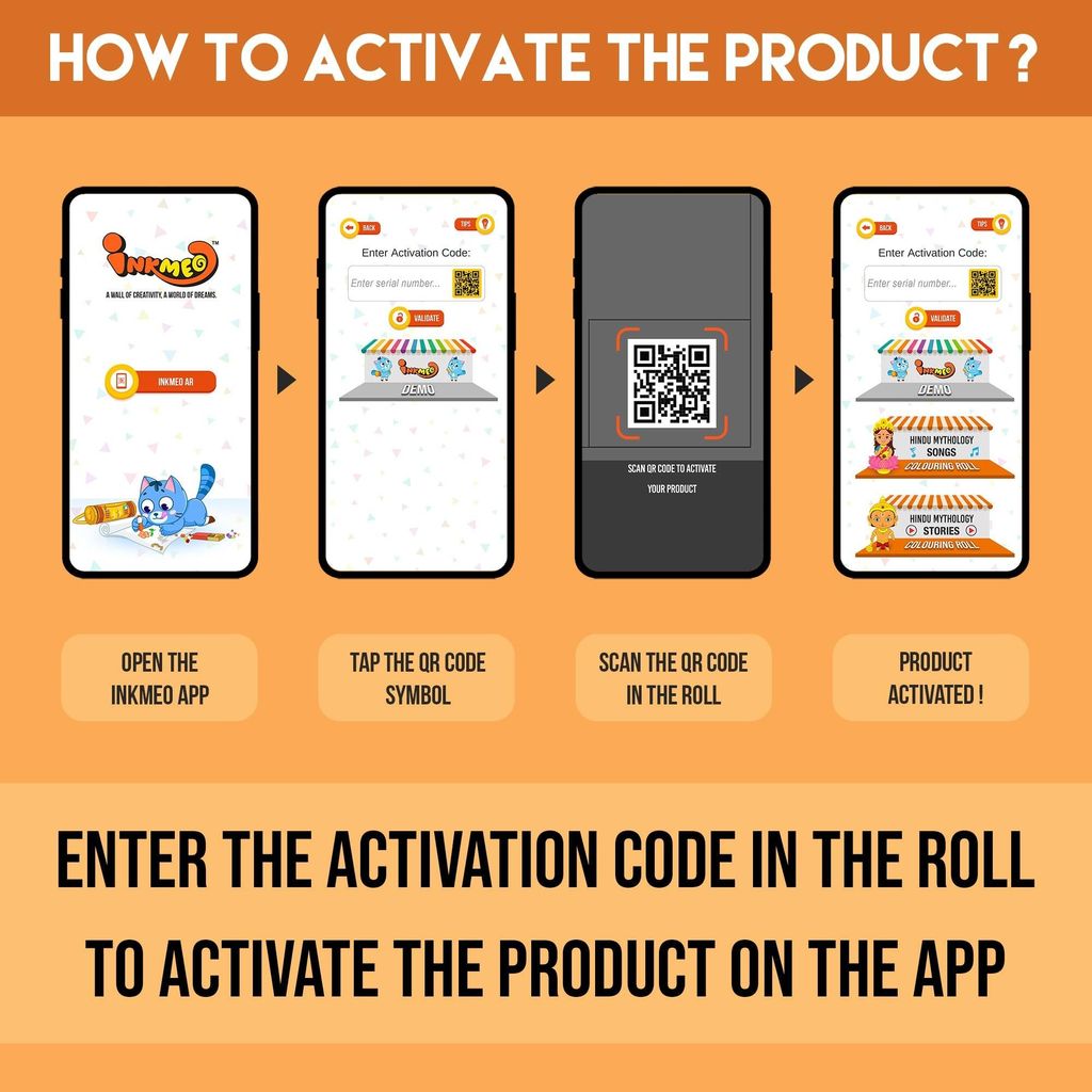 Hindu Mythology Reusable Colouring Roll (12 Inch)-Interactive AR