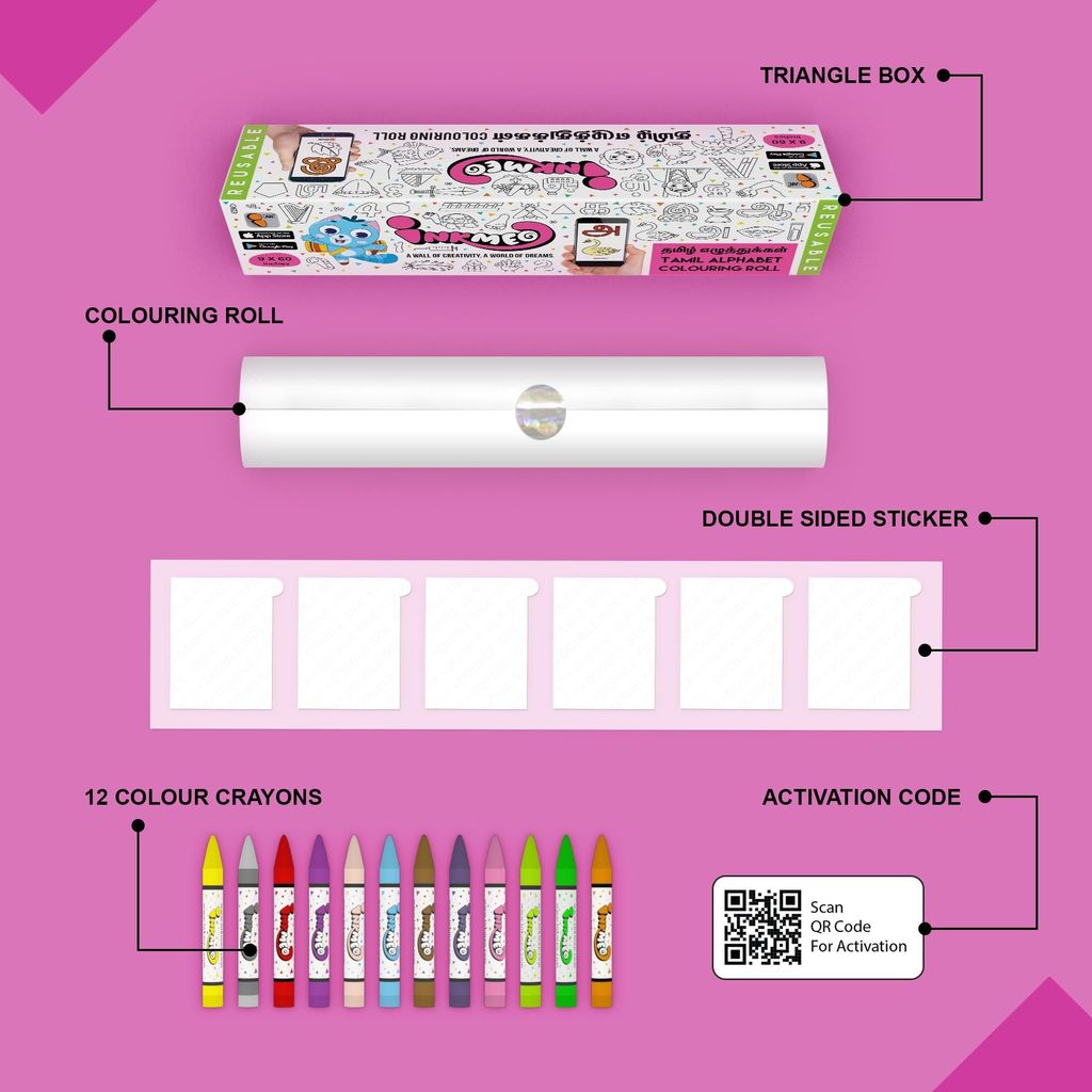 Tamil Alphabet Colouring Roll (9 Inch)
