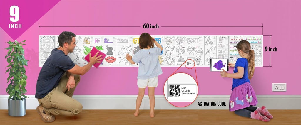 Tamil Alphabet Colouring Roll (9 Inch)