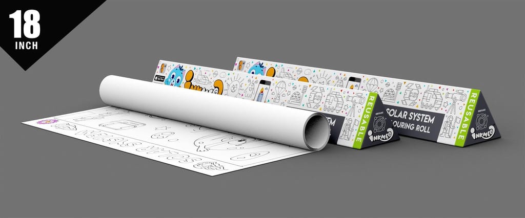 Solar System Reusable Wall Colouring Roll (18 Inch) - AR Learning for Kids
