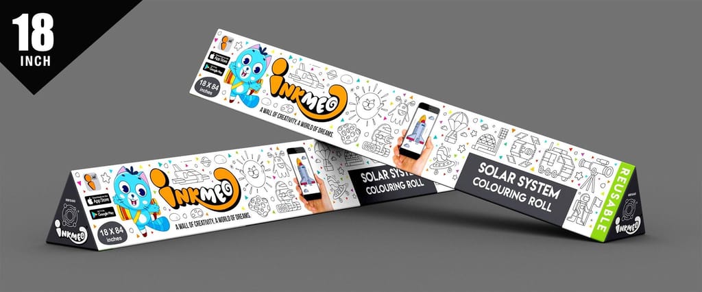 Solar System Reusable Wall Colouring Roll (18 Inch) - AR Learning for Kids