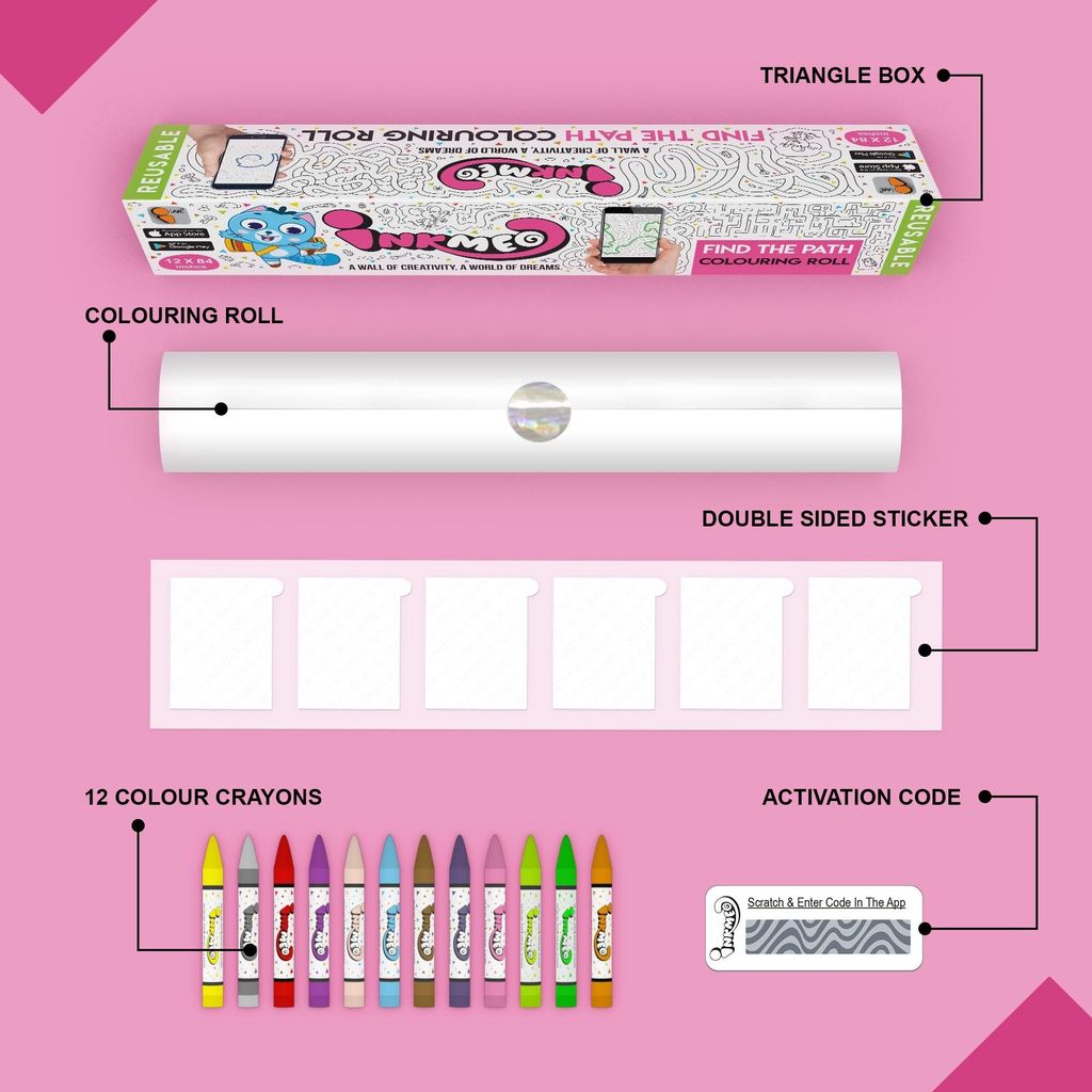 Find the Path Reusable Wall Colouring Roll (12 inch)-Interactive AR Learning