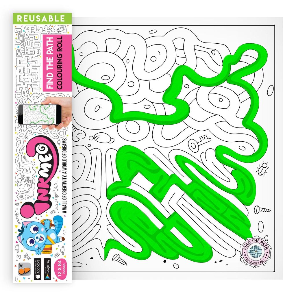 Find the Path Reusable Wall Colouring Roll (12 inch)-Interactive AR Learning