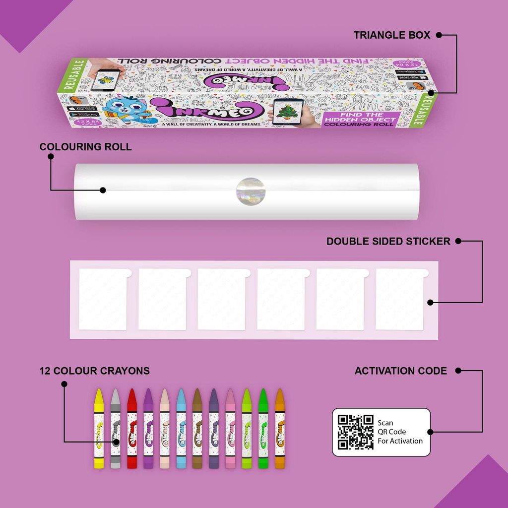 Find the Hidden Object Reusable Wall Colouring Roll (12 inch)-Interactive AR Learning