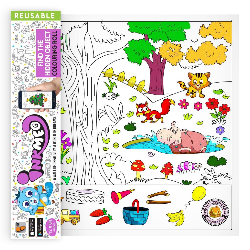 Find the Hidden Object Reusable Wall Colouring Roll (12 inch)-Interactive AR Learning