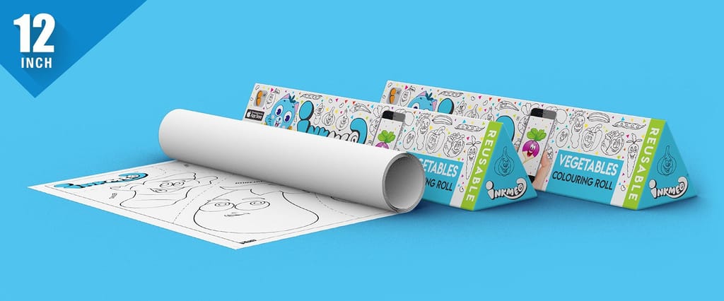 Vegetables Reusable Wall Colouring Roll(12 inch)-Experience Interactive AR