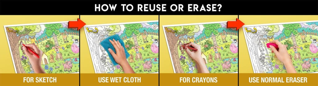 Animals Reusable Wall Colouring Roll (12 inch)-AR Technology Learning