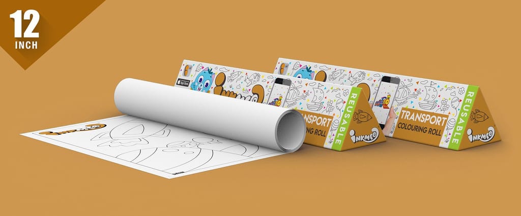 Transport Reusable Wall Colouring Roll (12 inch)- AR with Adventure