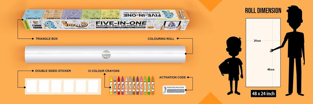 Five-in-One Reusable Wall Colouring Roll- AR Experiential Learning