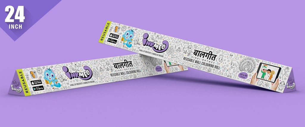 Hindi Rhymes Reusable Wall Colouring Roll (24 inch)-AR Learning