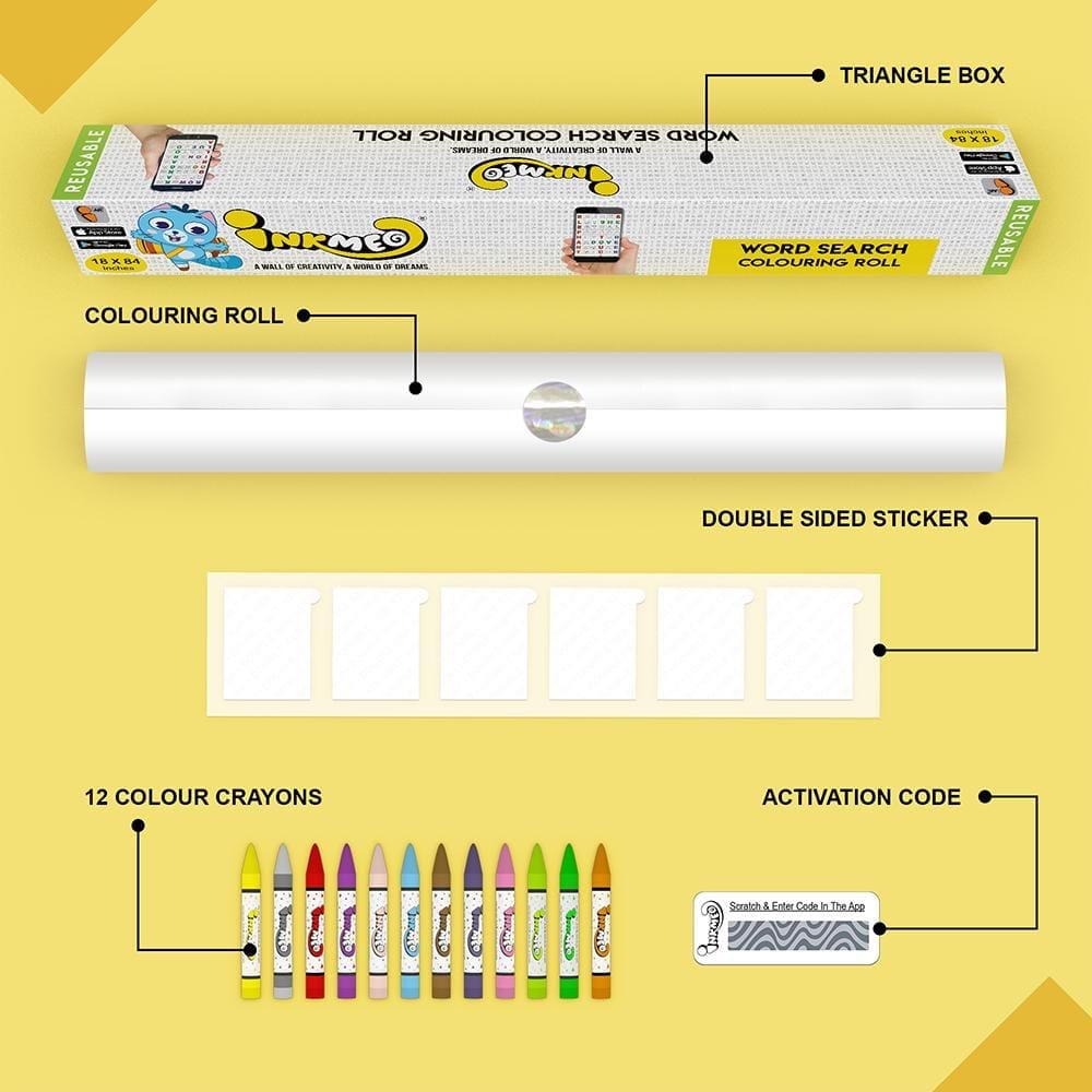Word Search Reusable Colouring Roll (18 inch) - Augmented Reality Technology