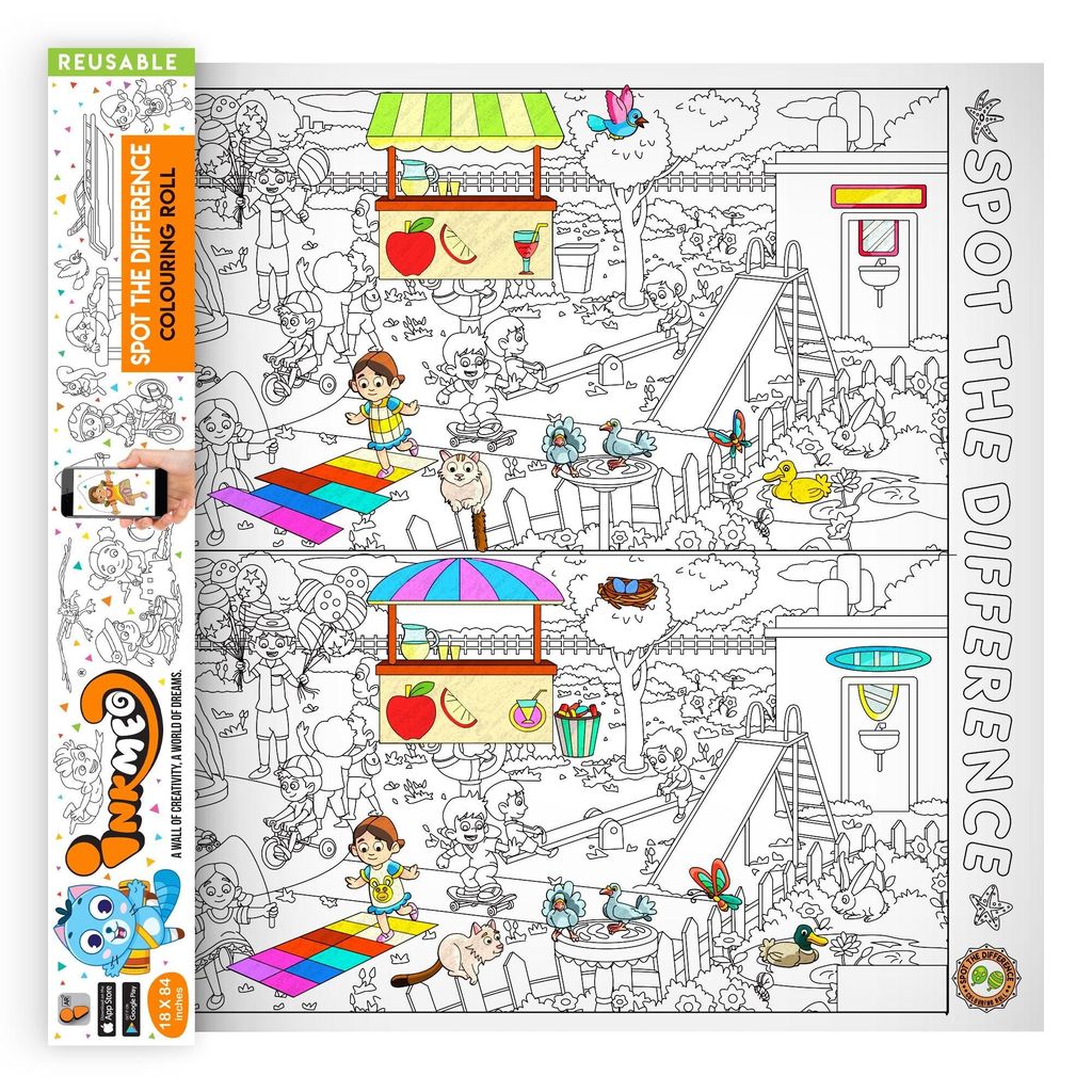 Spot the Difference Colouring Roll (18 inch) - AR Learning & Fun