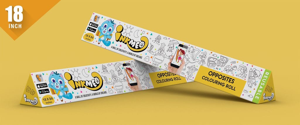 Opposites Reusable Colouring Roll (18 inch) - AR Enhanced Education