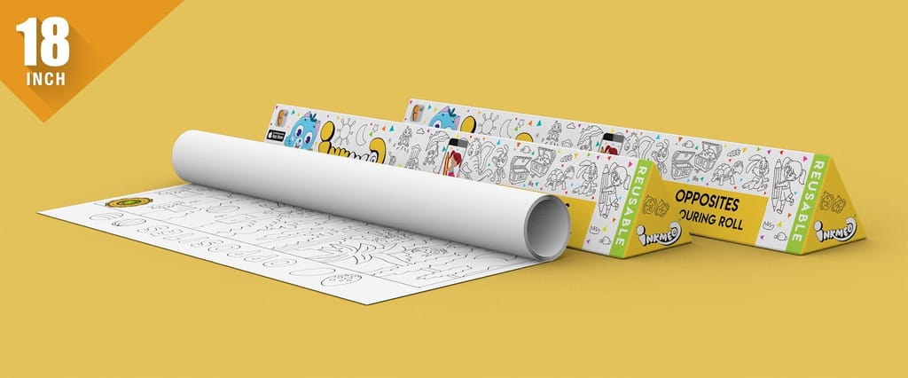 Opposites Reusable Colouring Roll (18 inch) - AR Enhanced Education
