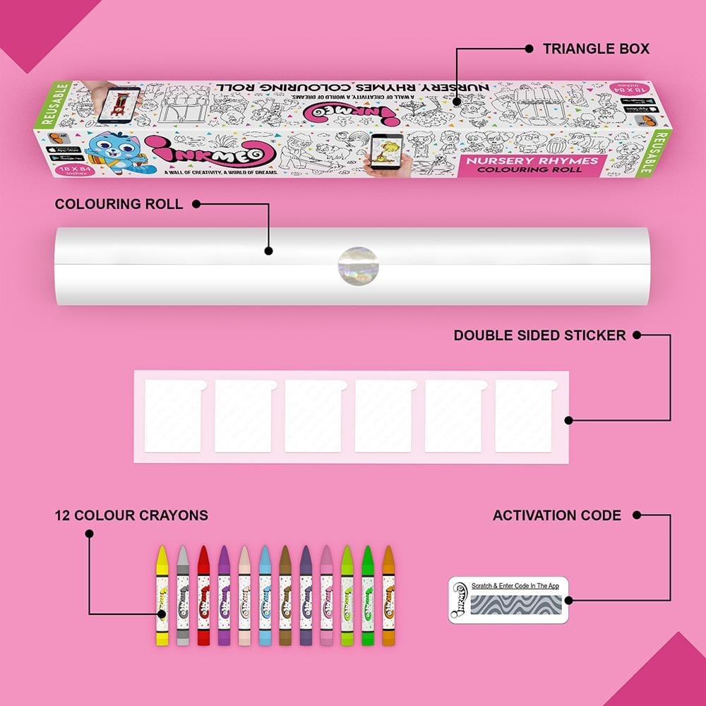 Nursery Rhymes Colouring Roll (18 inch) - Interactive AR Experience