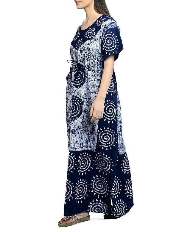 Ukal Cotton Regular Printed Round Neck Floor Length Nighty Night Gown Maxi