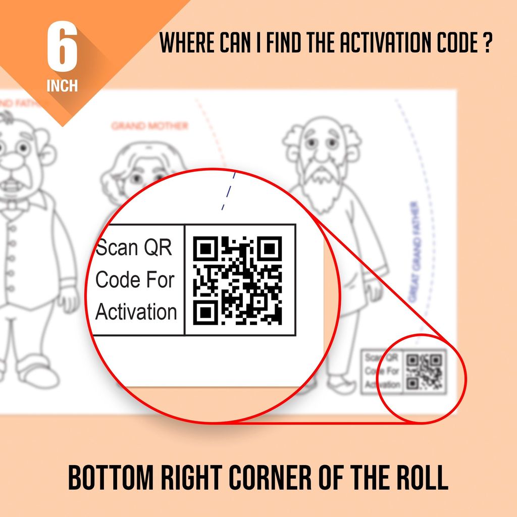 Inkmeo Family and Me Reusable Wall Colouring Roll (6 Inches) - Learn with Augmented Reality