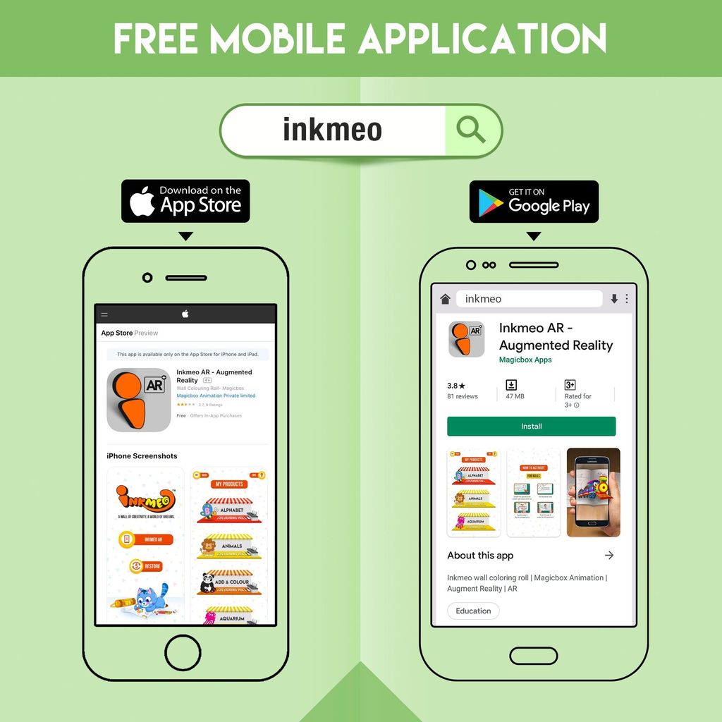 Measurement Reusable Wall Colouring Roll - Augmented Reality Learning (6 Inches)