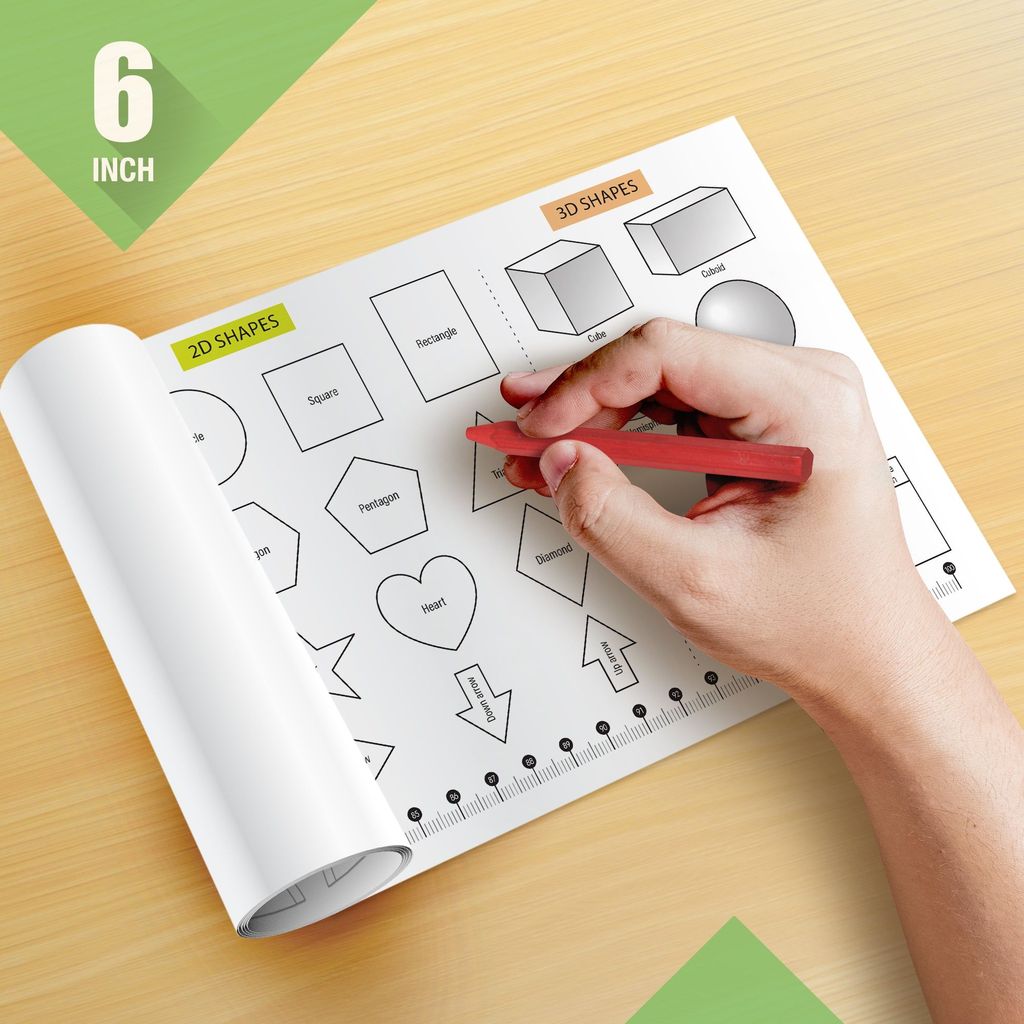 Measurement Reusable Wall Colouring Roll - Augmented Reality Learning (6 Inches)