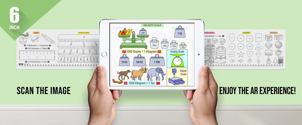 Measurement Reusable Wall Colouring Roll - Augmented Reality Learning (6 Inches)