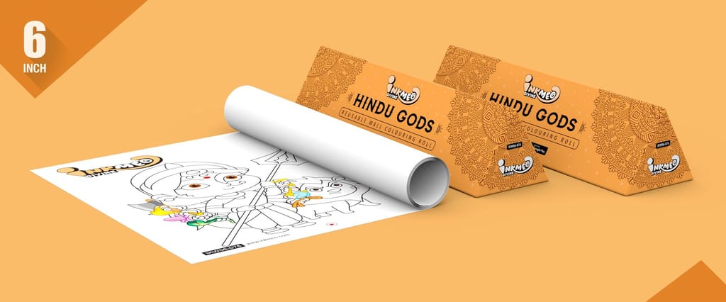 Hindu Gods Reusable Wall Colouring Roll(6 Inch)-Immersive AR Experience