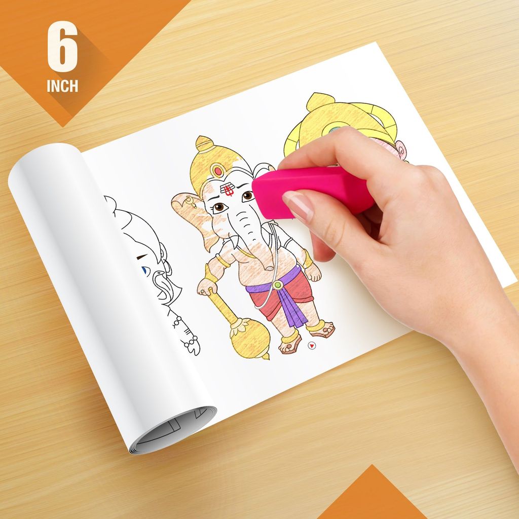 Hindu Gods Reusable Wall Colouring Roll(6 Inch)-Immersive AR Experience