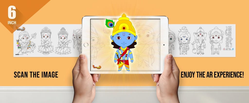 Hindu Gods Reusable Wall Colouring Roll(6 Inch)-Immersive AR Experience