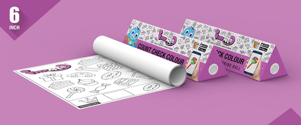 Count Check Colour Reusable Wall Colouring Roll (6 inch)-AR Interactive Learning