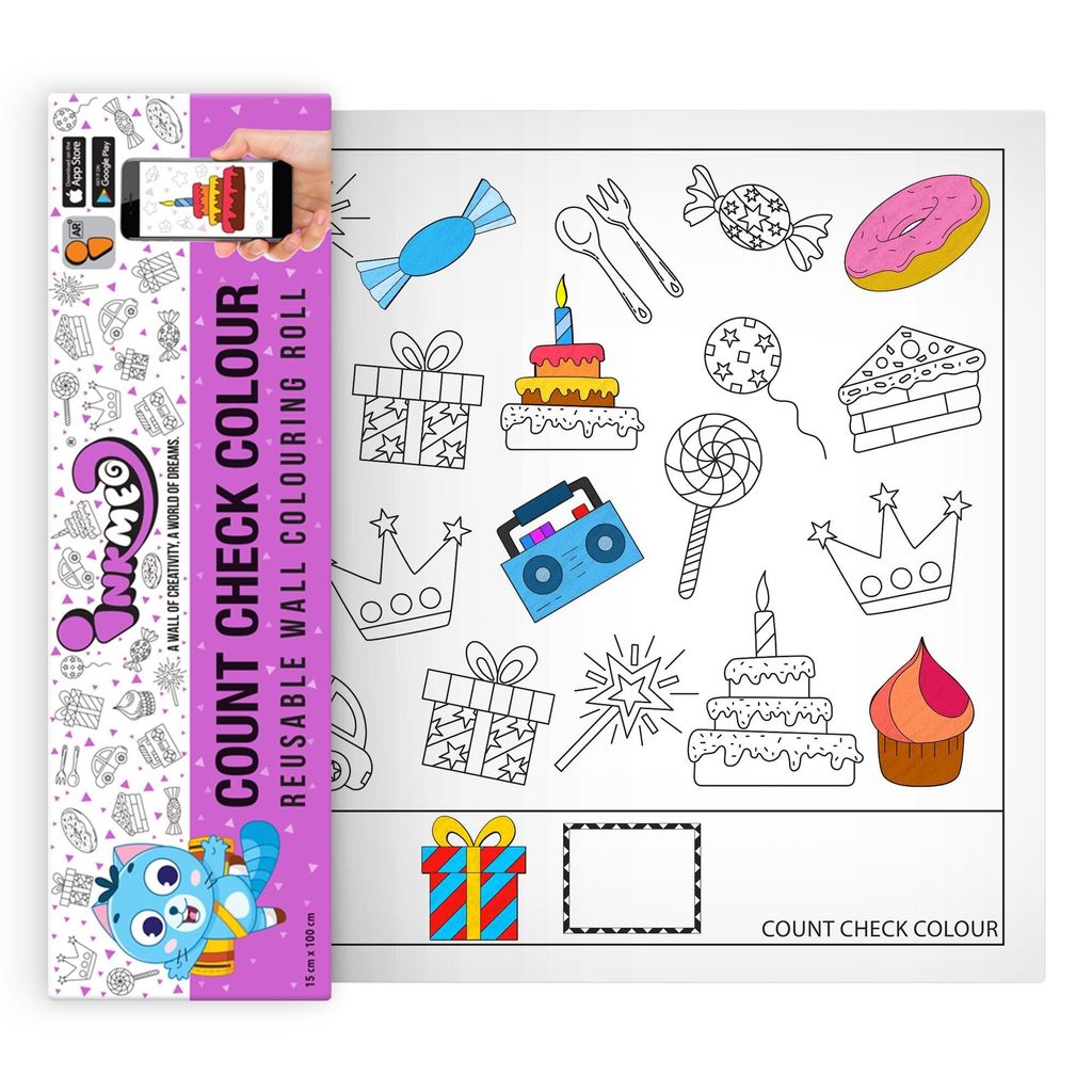 Count Check Colour Reusable Wall Colouring Roll (6 inch)-AR Interactive Learning