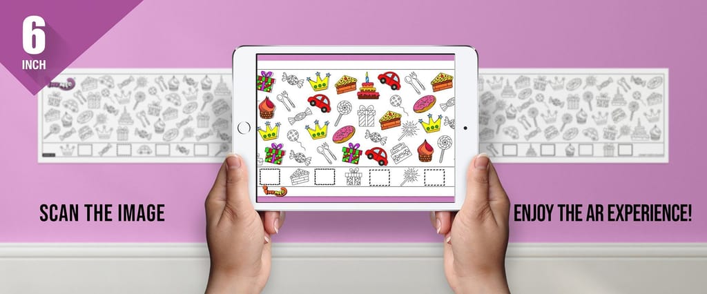 Count Check Colour Reusable Wall Colouring Roll (6 inch)-AR Interactive Learning