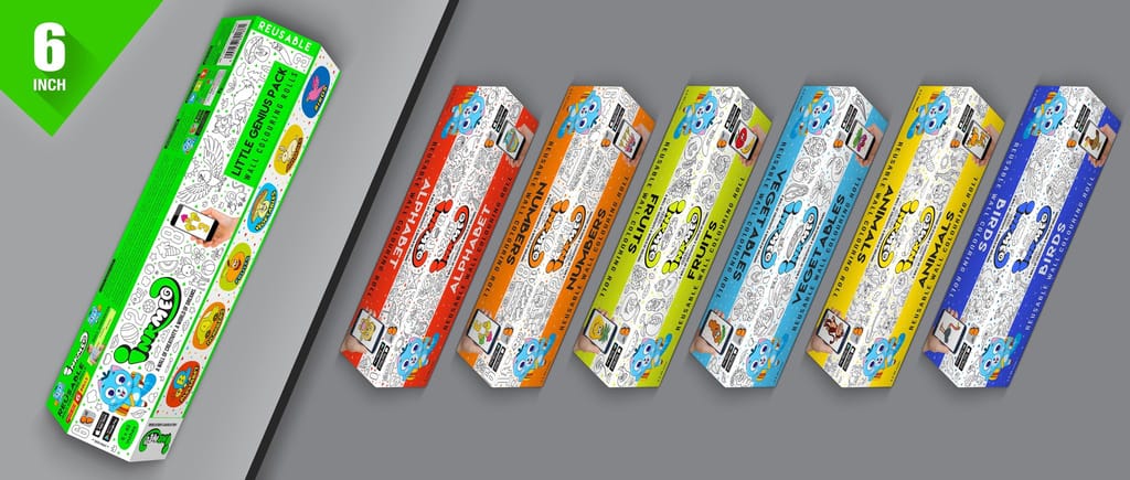 Little Genius Pack Reusable Wall Colouring Roll- AR Technology Learning