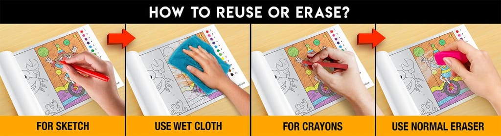 Add and Colour Reusable Wall Colouring Roll (6 inch)-AR Education Experience