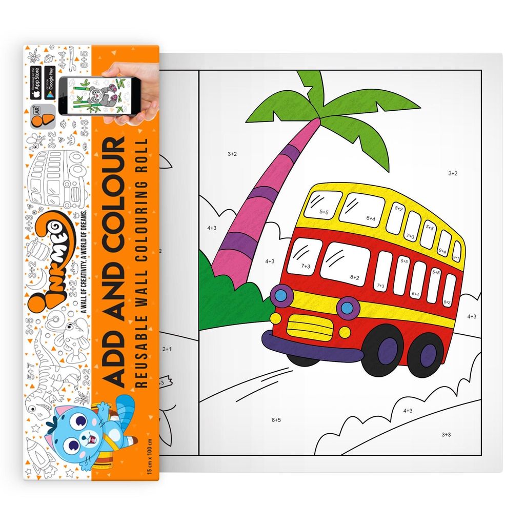 Add and Colour Reusable Wall Colouring Roll (6 inch)-AR Education Experience