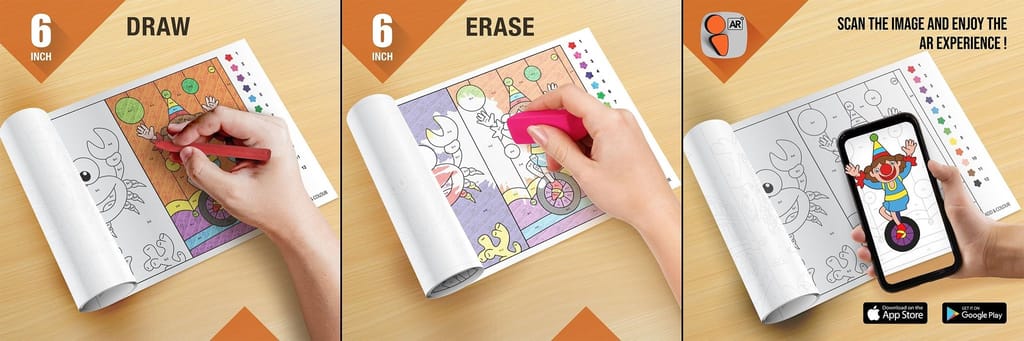 Add and Colour Reusable Wall Colouring Roll (6 inch)-AR Education Experience