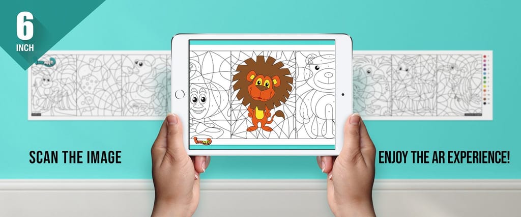 Colour by Number Reusable Wall Colouring Roll (6 inch)-AR Enhanced Learning