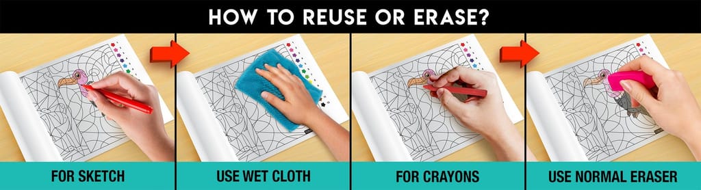 Colour by Number Reusable Wall Colouring Roll (6 inch)-AR Enhanced Learning