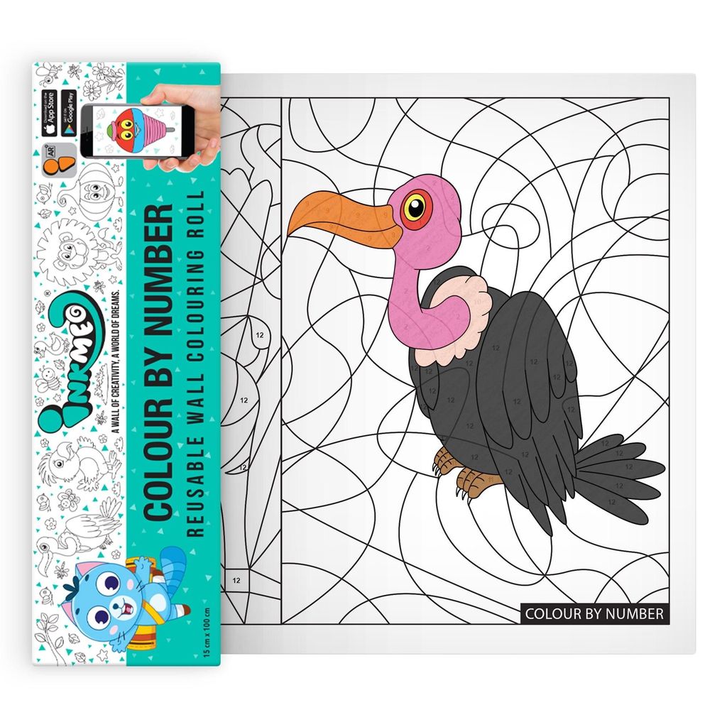 Colour by Number Reusable Wall Colouring Roll (6 inch)-AR Enhanced Learning