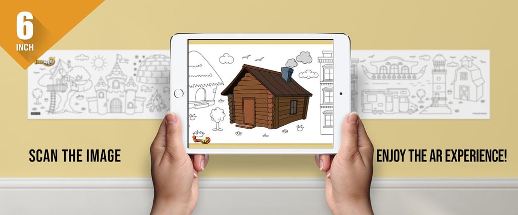 Types of Houses Reusable Wall Colouring Roll (6 inch)-AR Enhanced Learning