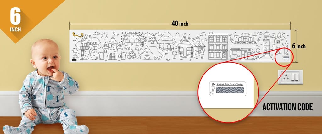 Types of Houses Reusable Wall Colouring Roll (6 inch)-AR Enhanced Learning