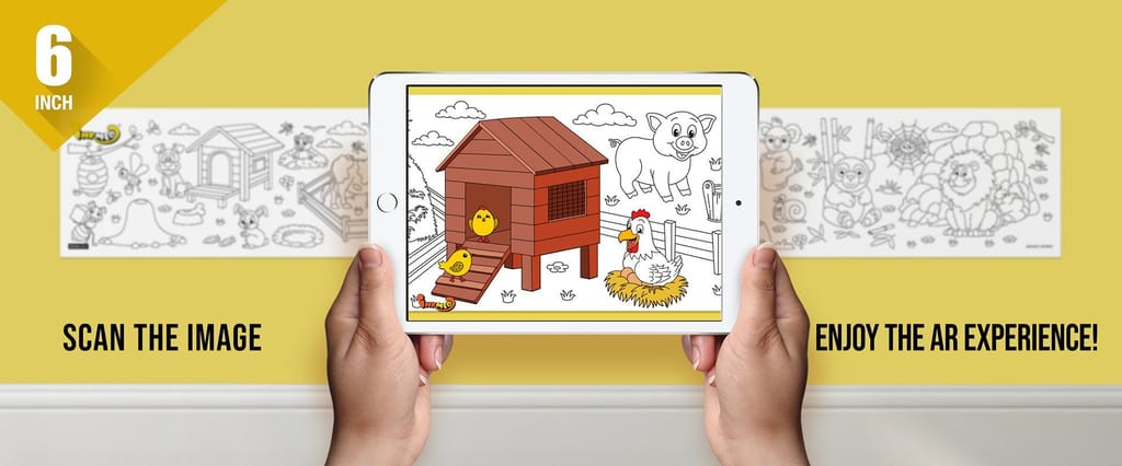 Animal Homes Reusable Wall Colouring Roll (6Inch) -AR Knowledge Exploration