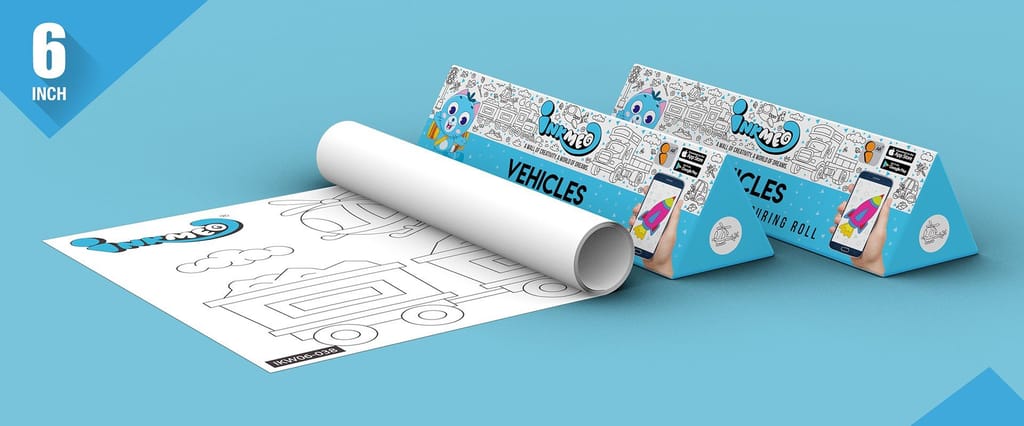 Vehicles Reusable Wall Colouring Roll (6 inch)-Immersive AR Experience