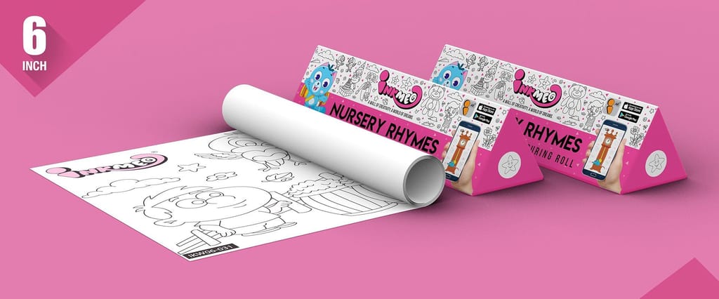 Nursery Rhymes Reusable Wall Colouring Roll(6 inch)-Interactive AR