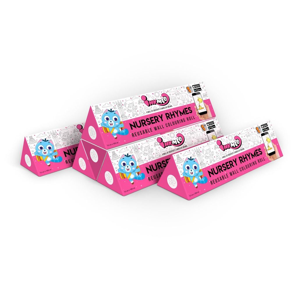 Nursery Rhymes Reusable Wall Colouring Roll(6 inch)-Interactive AR