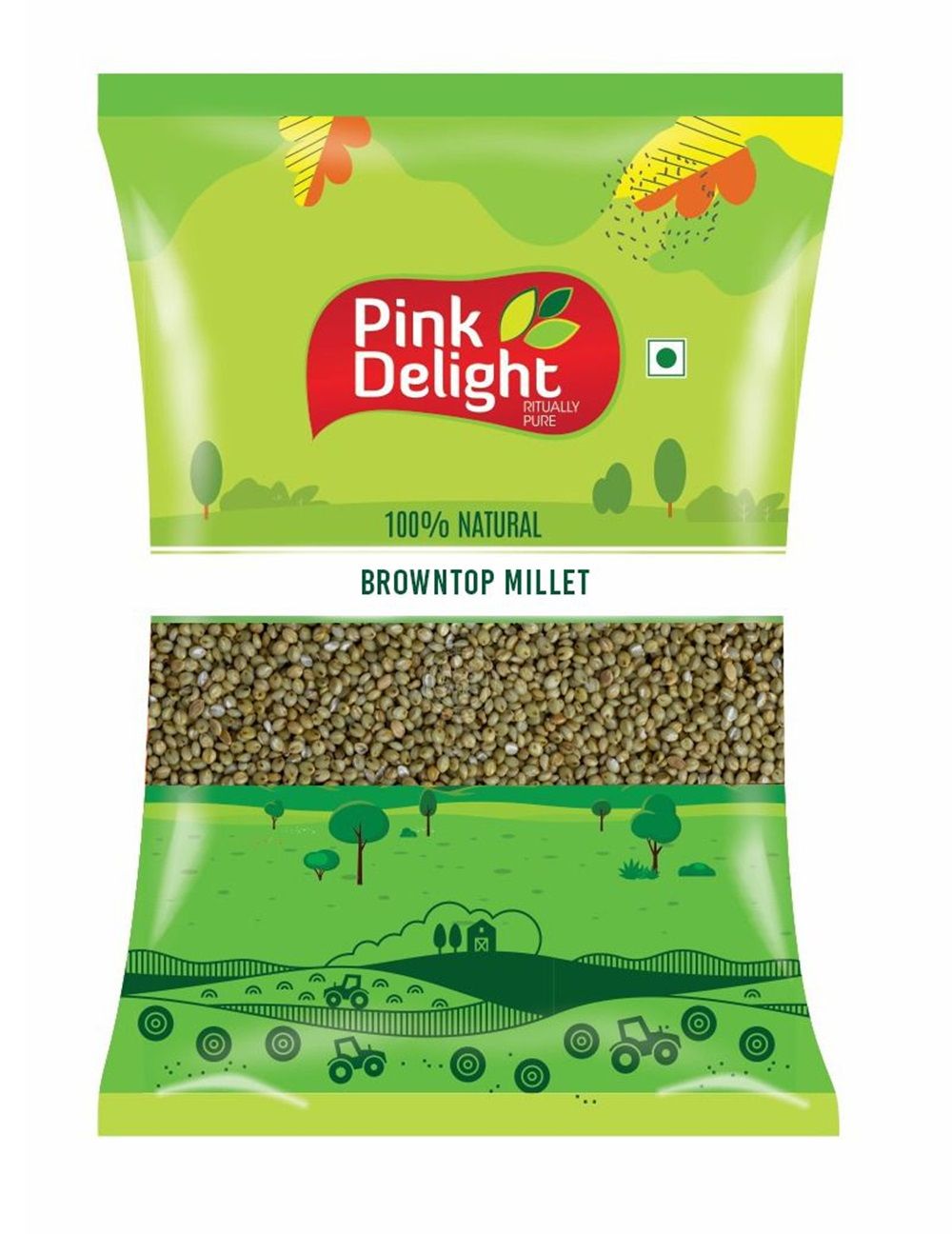 Pink Delight Millet | Browntop Millet | Unpolished & Natural Grains | Chotti Kangni | Korale | High Protein & 100% more Fibre than Rice | 500 Gm Pack