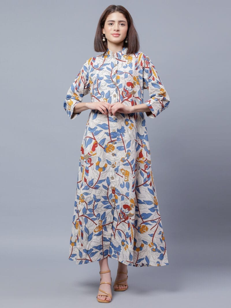 ENTELLUS Kalamkari printed long maxi kurta